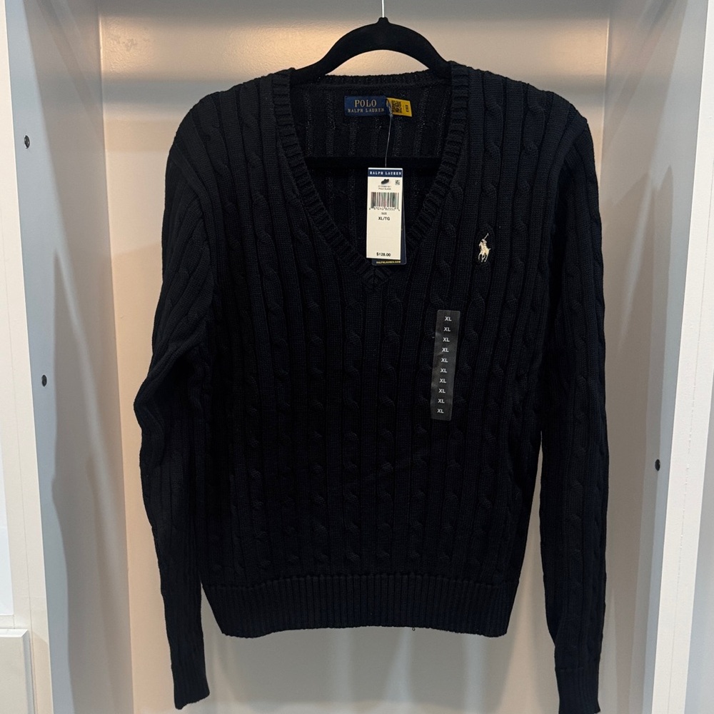 Ralph Lauren Women’s  V-Neck Black Sweater